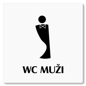 WC muži, 100x100mm, bílá, Nevada